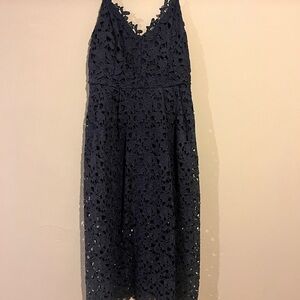 Astr Midnight Blue Lace Dress